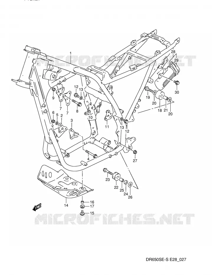 CADRE Suzuki MOTO 650 DR 1995  DR650SES(E28)