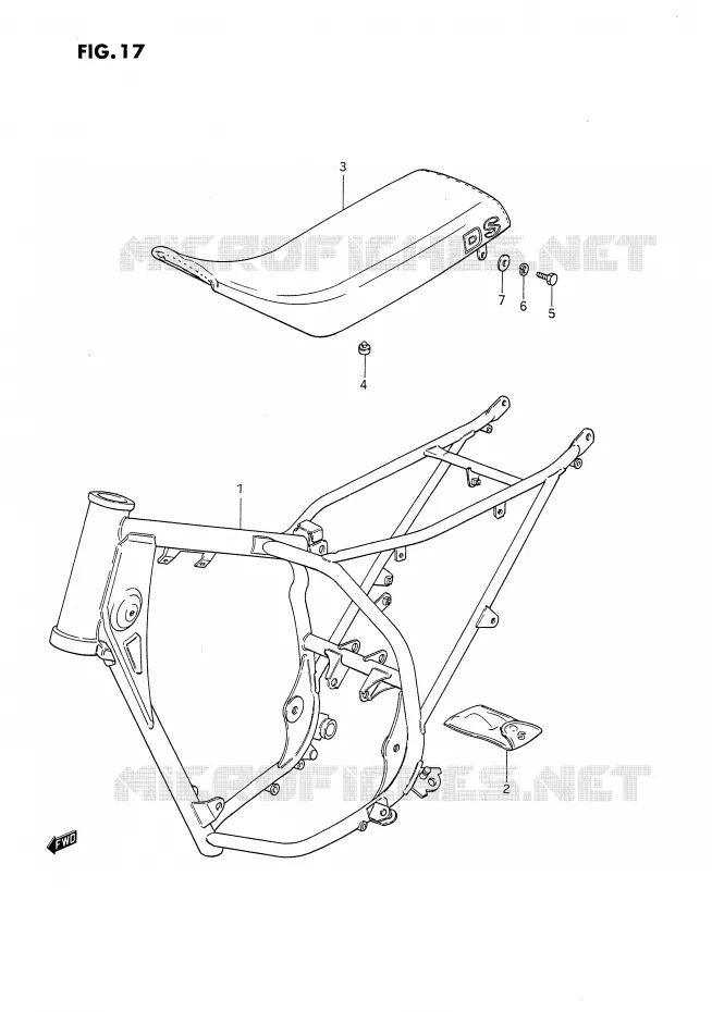 CADRE Suzuki MOTO 80 DS 1985  DS80F(E24)