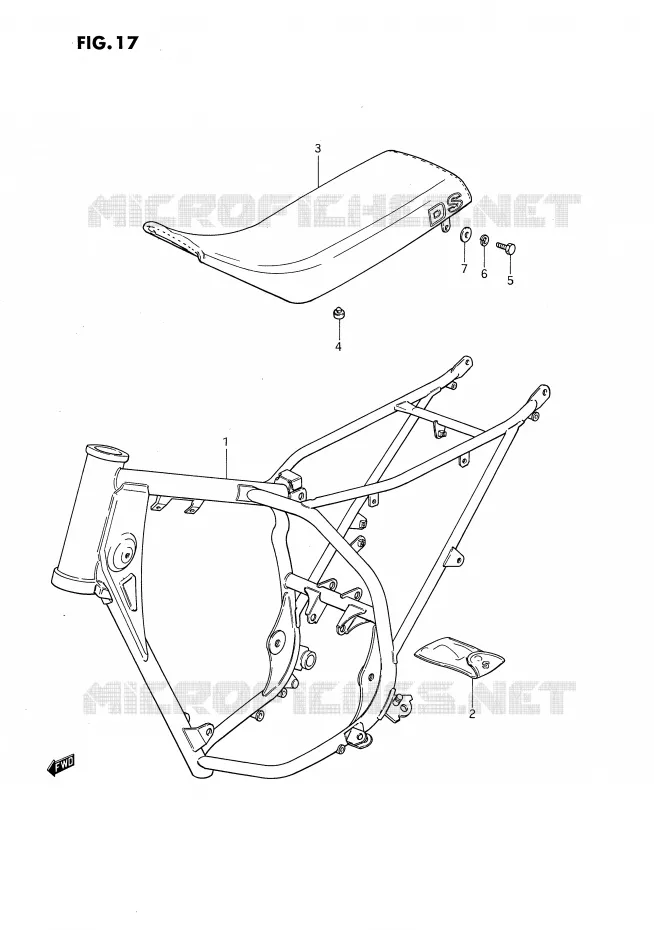 CADRE Suzuki MOTO 80 DS 1988  DS80J(E3)
