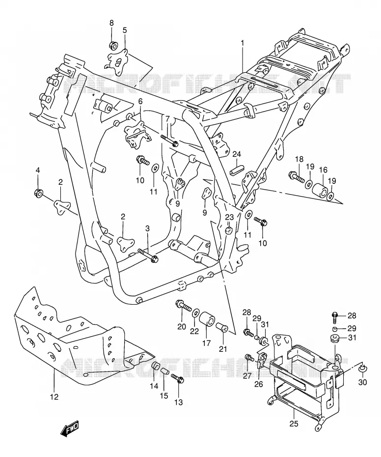 CADRE Suzuki MOTO 800 DR 1997  DR800SV(E4)