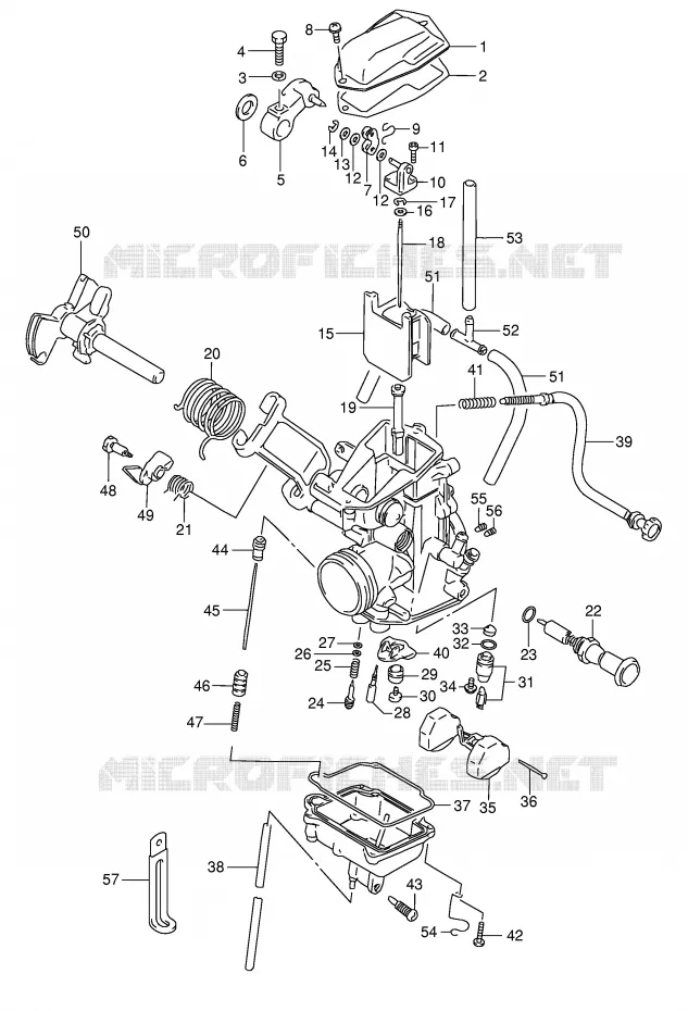 CARBURATEUR (MODELE L/M/N/P) Suzuki MOTO 350 DR 1992  DR350N(E1)
