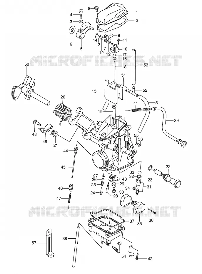 CARBURATEUR (MODELE L/M/N/P) Suzuki MOTO 350 DR 1993  DR350P(E3)