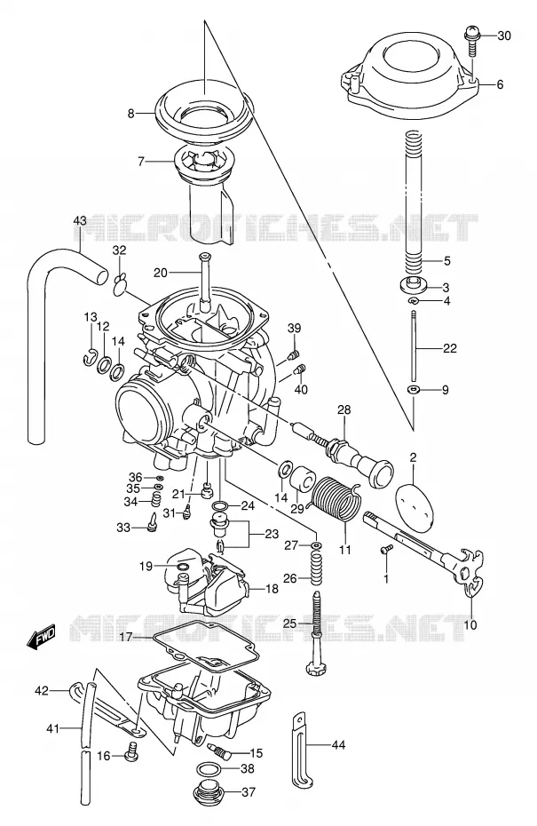 CARBURATEUR (MODELE L/M,MODELE N/P/R E24) Suzuki MOTO 250 DR 1994  DR250SR(E24)