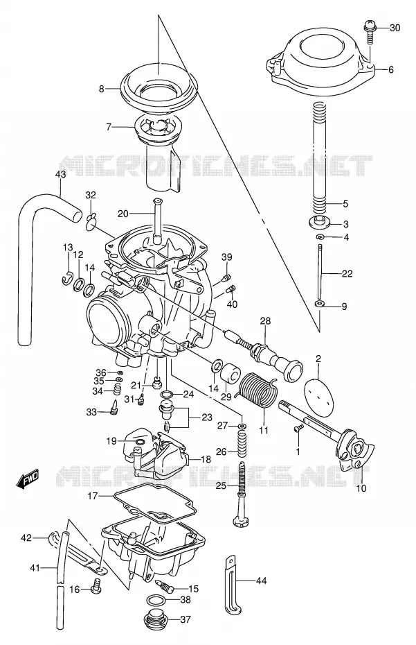 CARBURATEUR (MODELE N/P/R E21) Suzuki MOTO 250 DR 1993  DR250SP(E24)