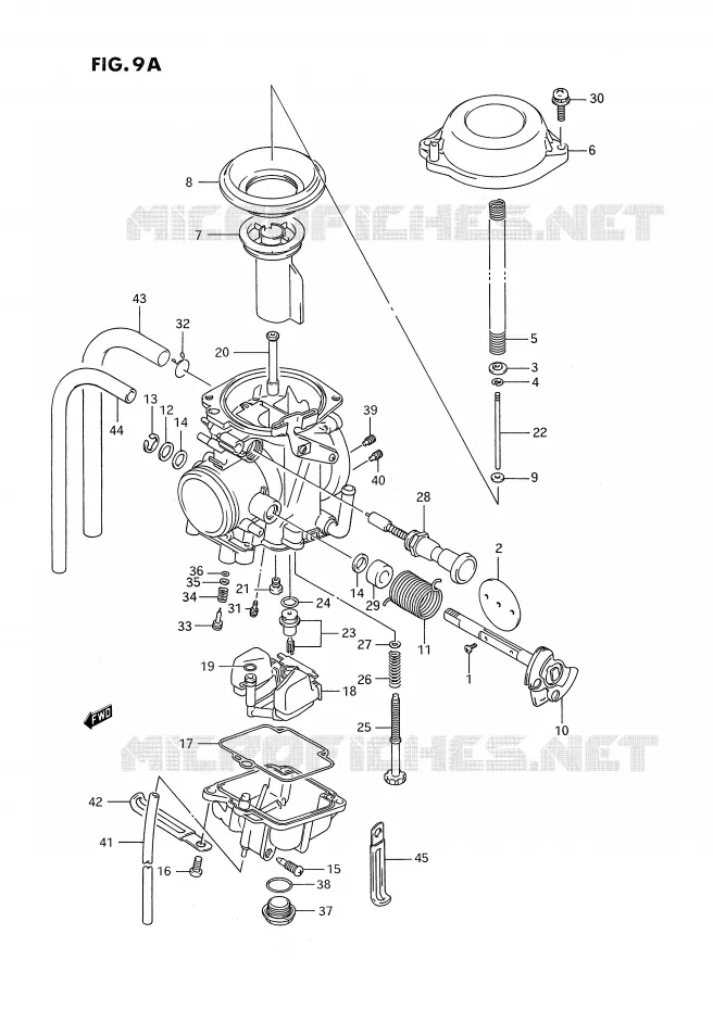 CARBURATEUR (MODELE N/P/R,EXCEPT E24) Suzuki MOTO 350 DR 1992  DR350SN(E2)