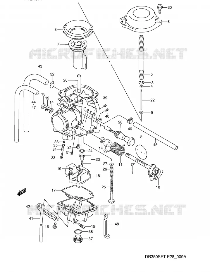 CARBURATEUR (MODELE N/P) Suzuki MOTO 350 DR 1992  DR350SN(E28)