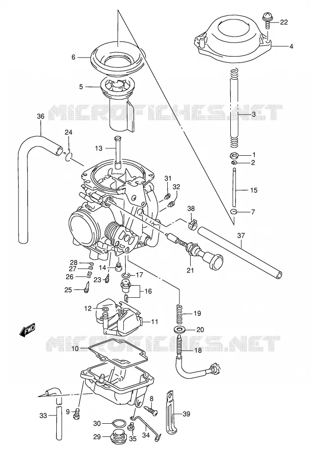 CARBURATEUR (MODELE R/S) Suzuki MOTO 350 DR 1997  DR350SEV(E2)
