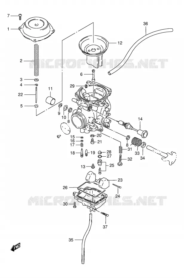 CARBURATEUR (MODELE R/S/T) Suzuki MOTO 125 DR 1994  DR125SER(E4)