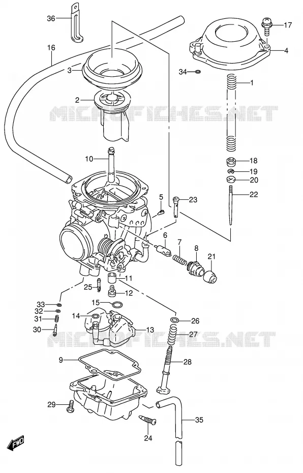 CARBURATEUR (MODELE T) Suzuki MOTO 650 DR 1992  DR650RSEUN(E4)