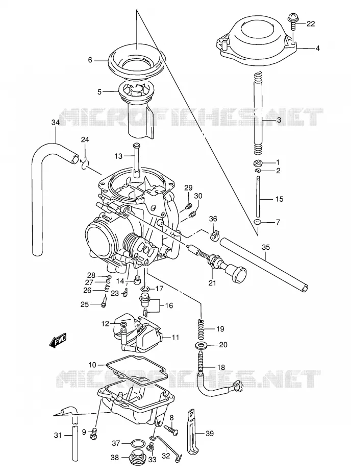 CARBURATEUR (MODELE T/V/W/X) Suzuki MOTO 350 DR 1995  DR350SES(E2)