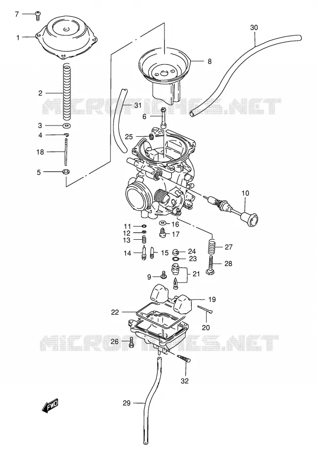 CARBURATEUR Suzuki MOTO 200 DR 1999  DR200SEX(E24)