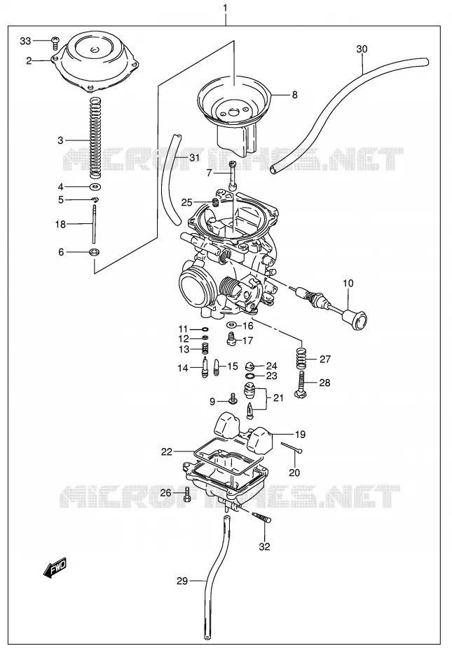 CARBURATEUR Suzuki MOTO 200 DR 2001  DR200SEK1(E24)