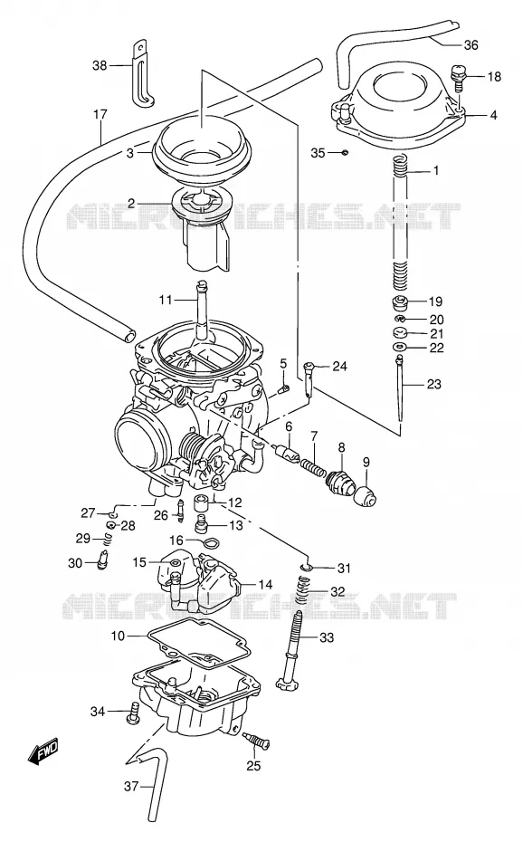 CARBURATEUR Suzuki MOTO 650 DR 1995  DR650RES(E2)