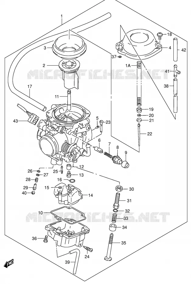 CARBURATEUR Suzuki MOTO 650 DR 2001  DR650SEK1(E4)