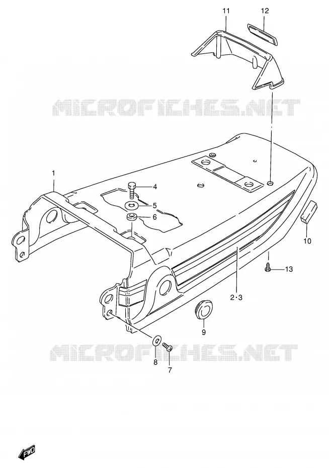 CARENAGE ARRIERE - CAPOT DE SELLE (MODELE G/R/S) Suzuki SCOOTER 100 FB 1995  FB100S(E71)