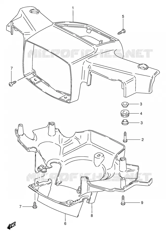 CARENAGE TETE DE FOURCHE (MODELE X/Y) Suzuki SCOOTER 100 FB 2000  FB100Y(E71)