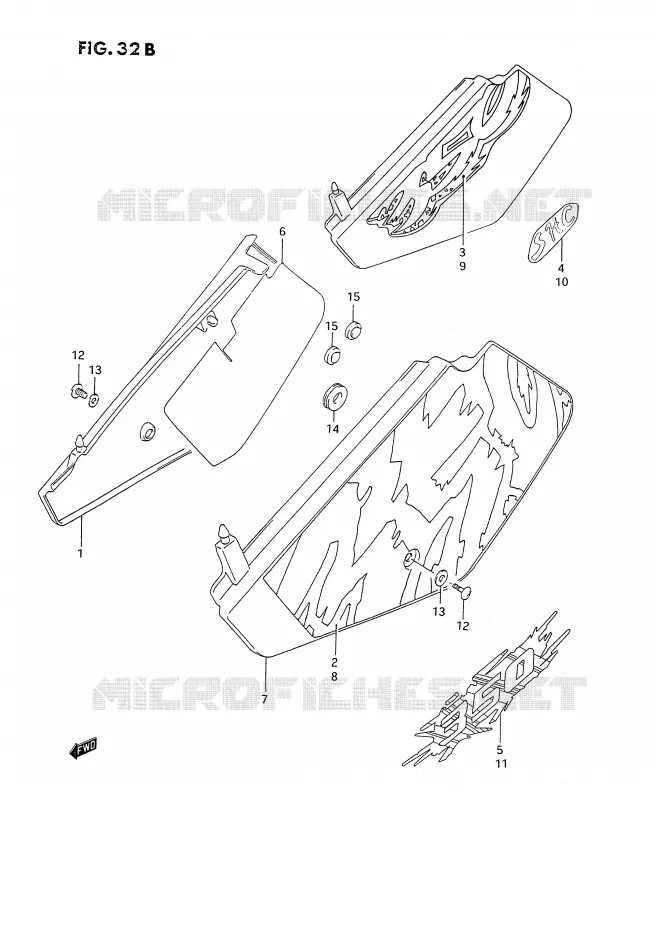 CARENAGES ARRIERE  (DR350SHN/SHP/SHR) Suzuki MOTO 350 DR 1990  DR350SL(E2)