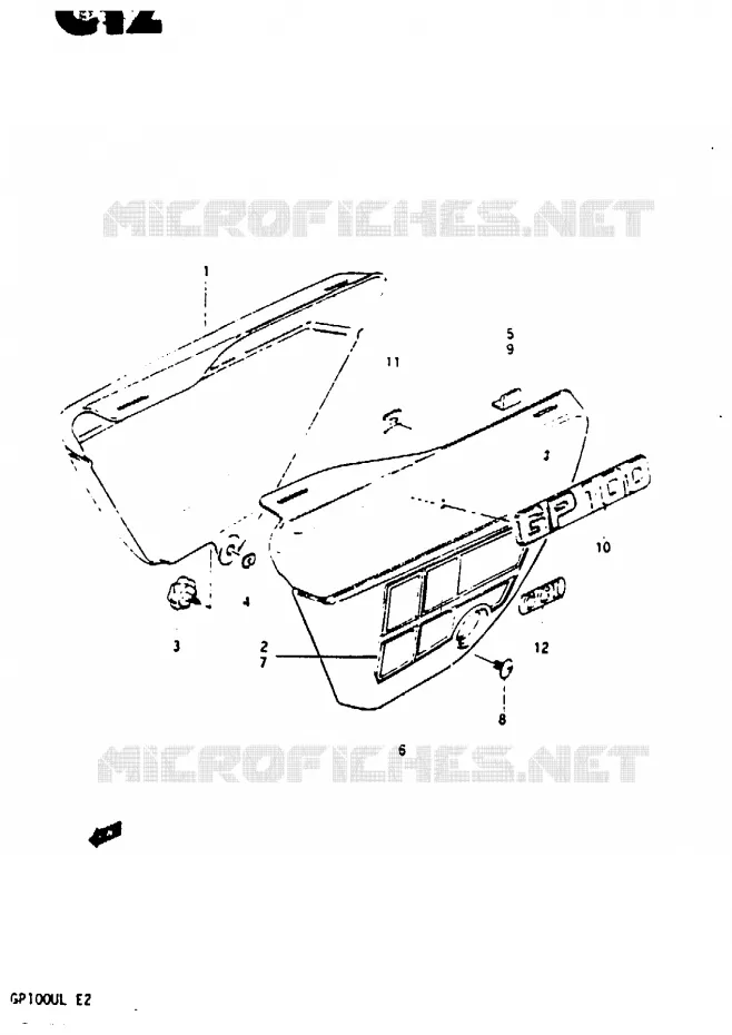 CARENAGES ARRIERE  (GP100UL E2) Suzuki MOTO 100 GP 1983  GP100D(X/D/L)