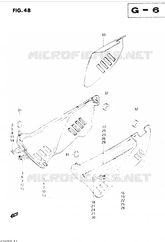 CARENAGES ARRIERE  (MODELE D) Suzuki MOTO 250 DR 1982  DR250SZ/D(E1)