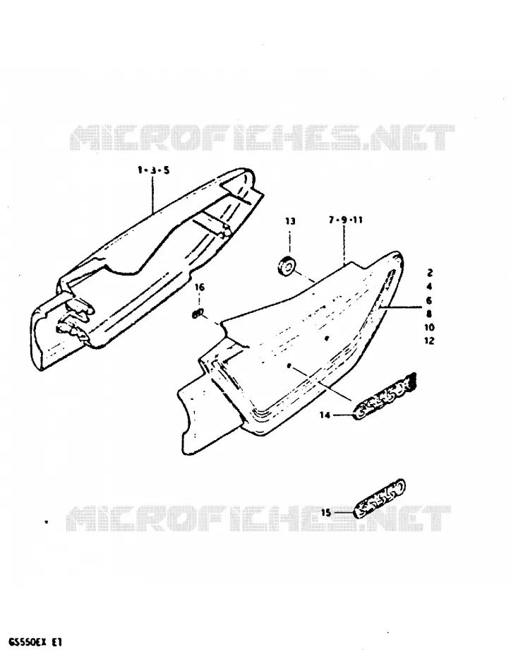 CARENAGES ARRIERE Suzuki MOTO 550 GS 1981  GS550EX(X)