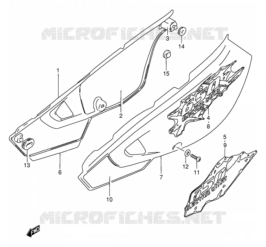 CARENAGES ARRIERE Suzuki MOTO 650 DR 1995  DR650REUS(E2)