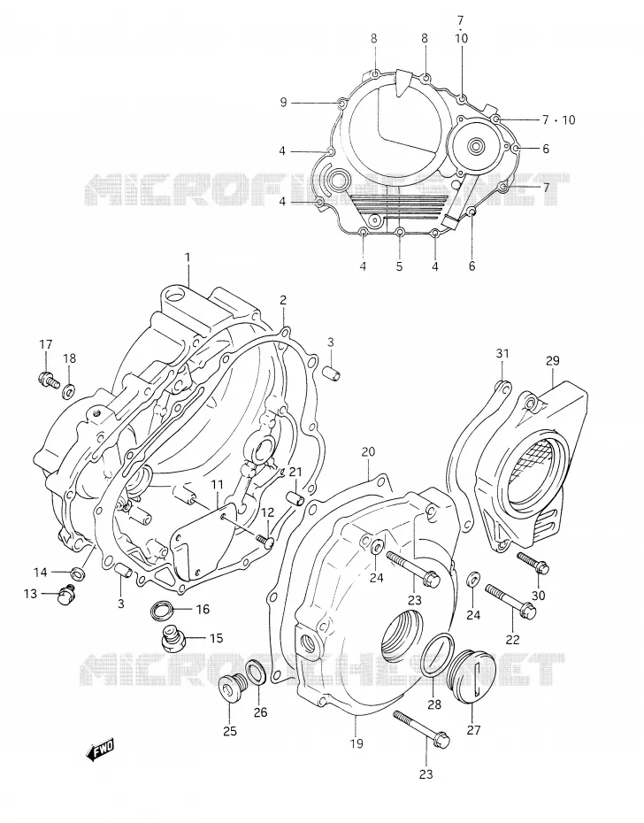 CARTER Suzuki MOTO 350 DR 1990  DR350L(E28)