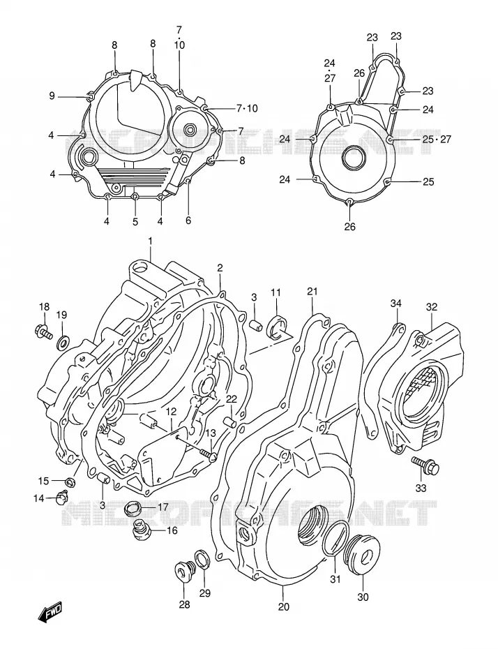 CARTER Suzuki MOTO 350 DR 1995  DR350SES(E2)