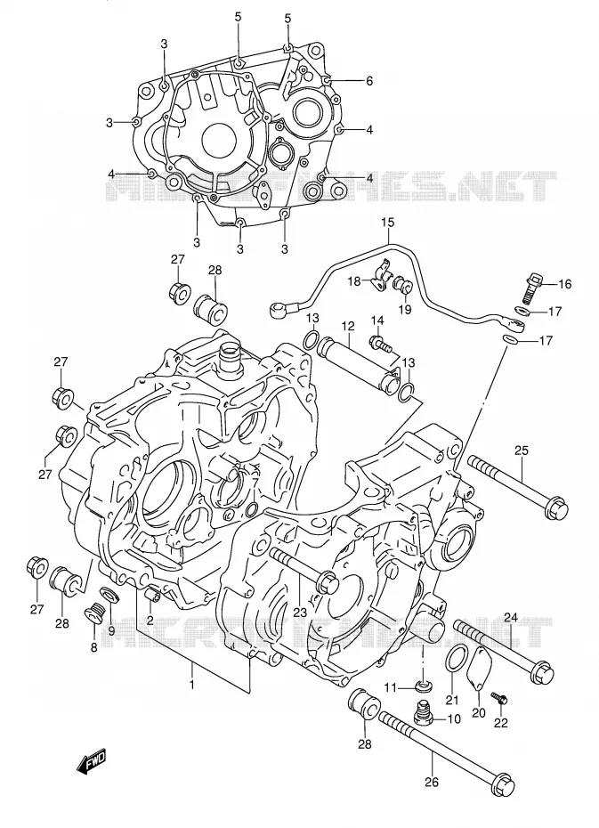 CARTER Suzuki MOTO 350 DR 1996  DR350T(E3)