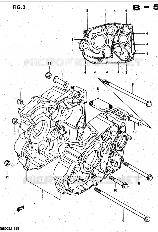 CARTER Suzuki MOTO 500 DR 1987  DR500SH(G/H/J)