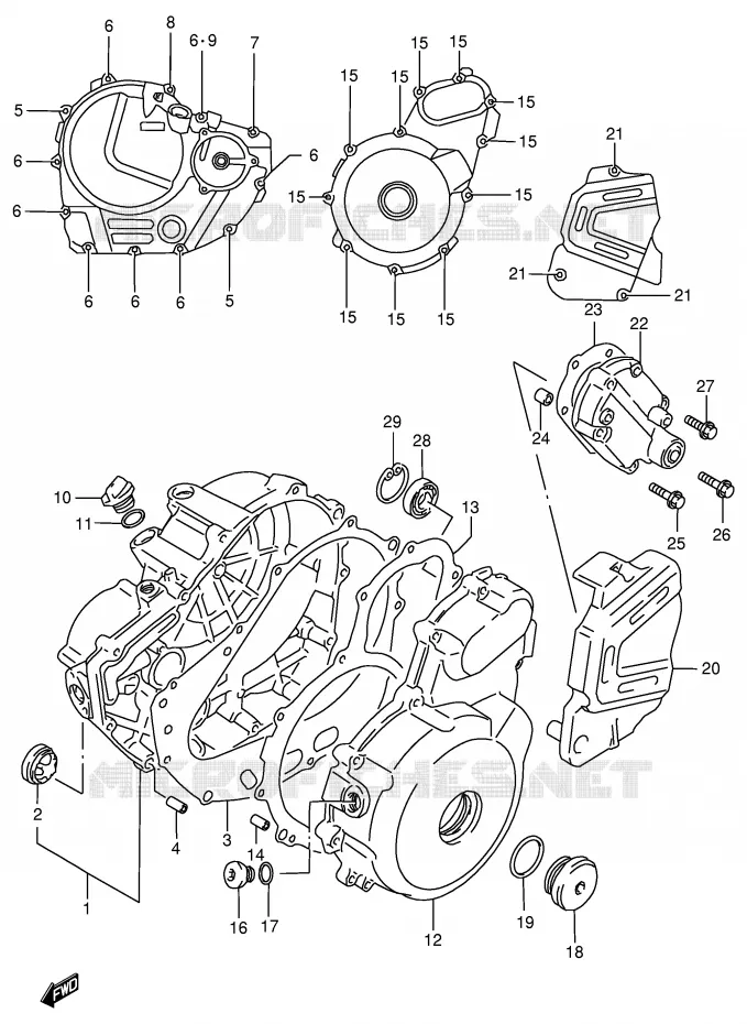 CARTER Suzuki MOTO 650 DR 1999  DR650SEUX(E4)