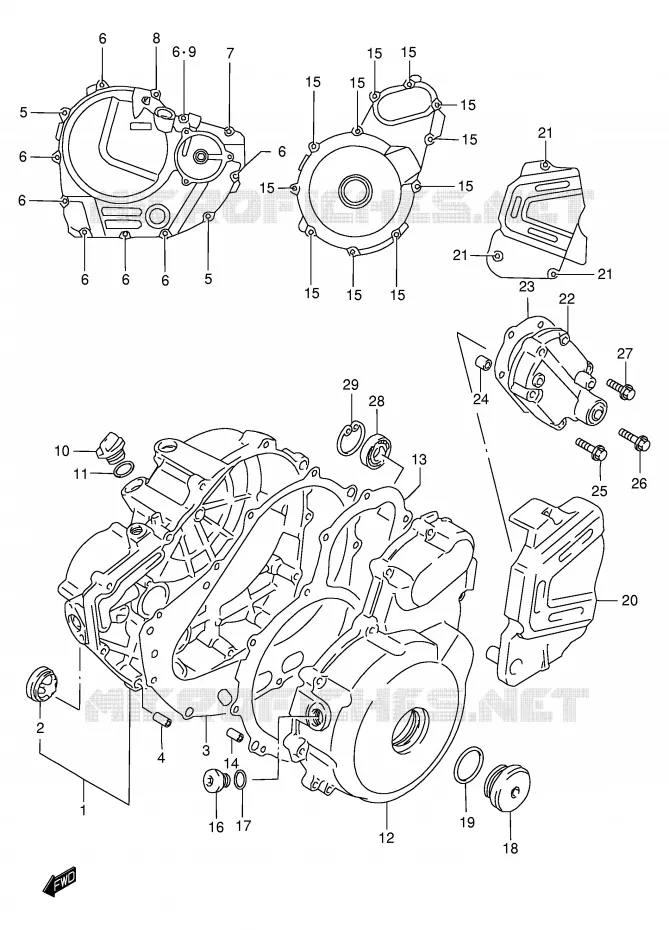 CARTER Suzuki MOTO 650 DR 2001  DR650SEUK1(E4)