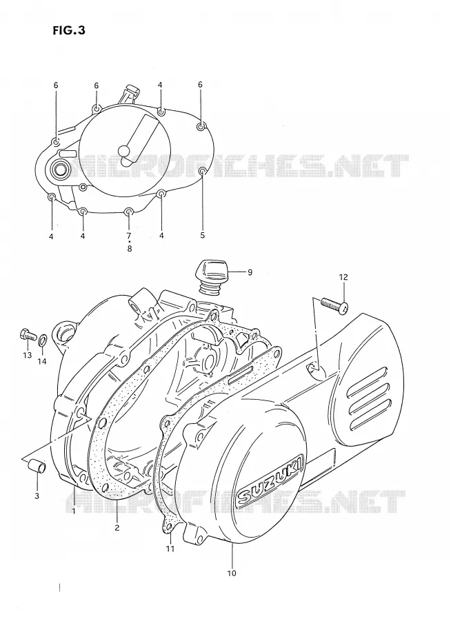 CARTER Suzuki MOTO 80 DS 1985  DS80F(E3)