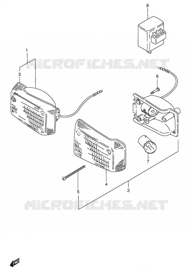 CLIGNOTANTS AVANT (E1,E30,E43,E45,E71,P1) Suzuki SCOOTER 100 FB 2000  FB100Y(E71)
