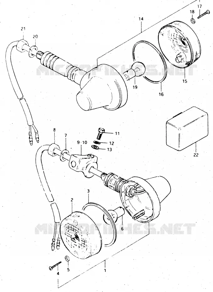 CLIGNOTANTS (E18, E39) Suzuki MOTO 500 DR 1984  DR500SE(E1)