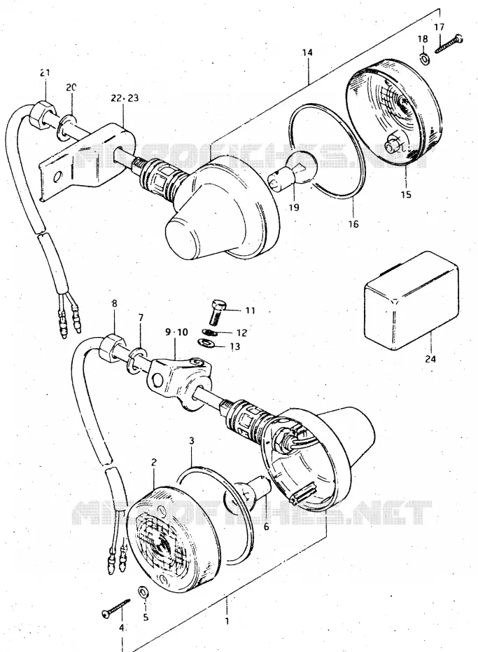 CLIGNOTANTS (E2) Suzuki MOTO 500 DR 1984  DR500SE(E1)