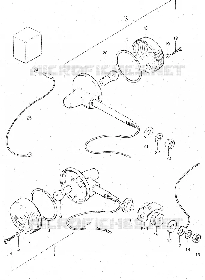 CLIGNOTANTS (E22) Suzuki MOTO 500 DR 1984  DR500SE(E1)