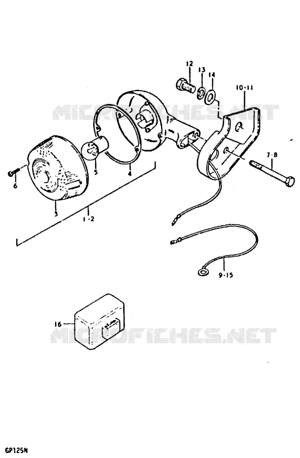 CLIGNOTANTS (GP125UC, GP125UN) Suzuki MOTO 125 GP 1978  GP125UC(C/N)