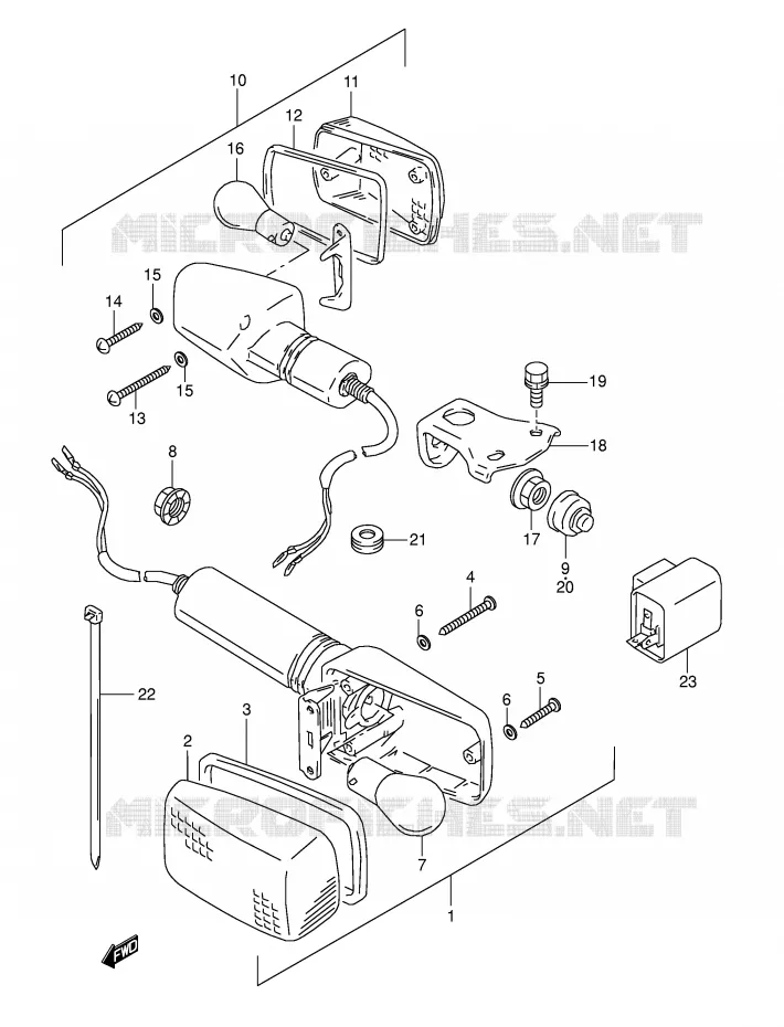 CLIGNOTANTS (MODELE M/N/P) Suzuki MOTO 800 DR 1992  DR800SUN(E4)