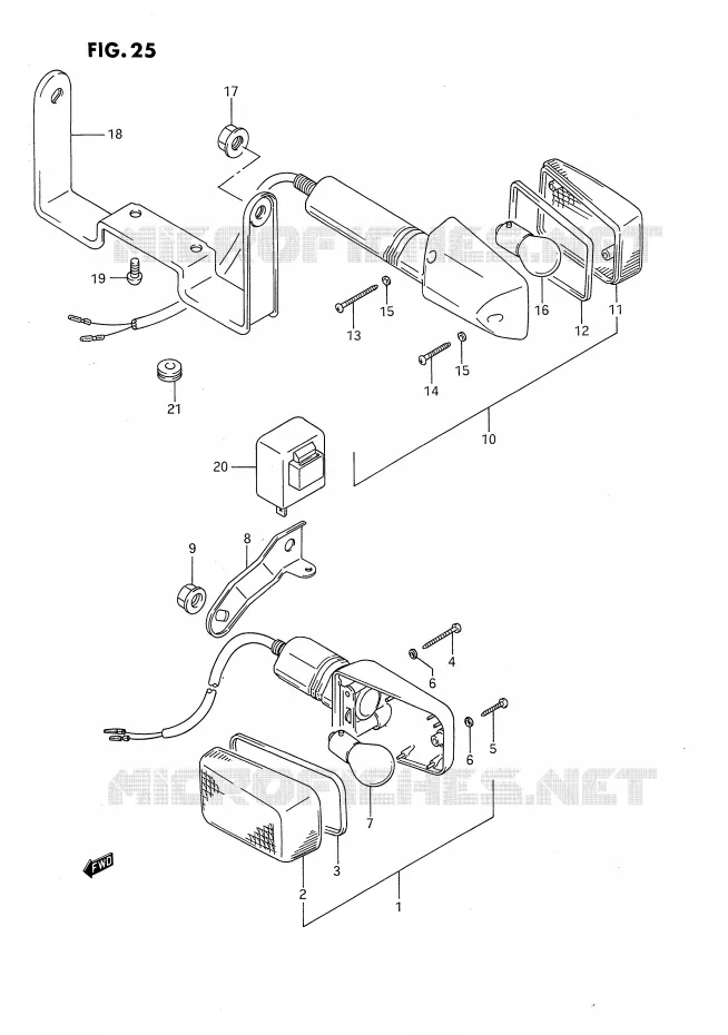 CLIGNOTANTS (MODELE N/P) Suzuki MOTO 650 DR 1992  DR650RUN(E4)