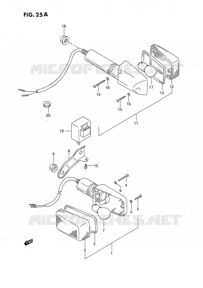 CLIGNOTANTS (MODELE R) Suzuki MOTO 650 DR 1994  DR650RR(E4)