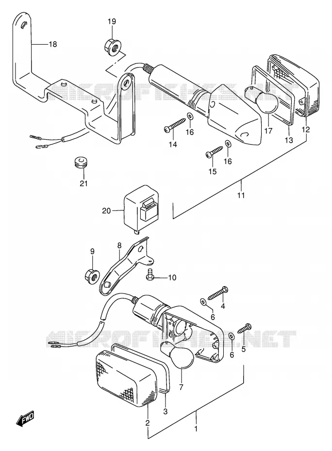 CLIGNOTANTS (MODELE S) Suzuki MOTO 650 DR 1995  DR650REUS(E2)