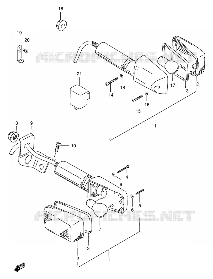 CLIGNOTANTS Suzuki MOTO 200 DR 1999  DR200SEX(E24)