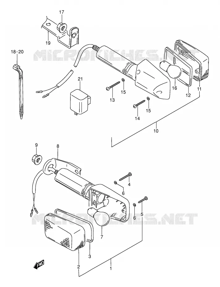CLIGNOTANTS Suzuki MOTO 250 DR 1990  DR250SL(E24)