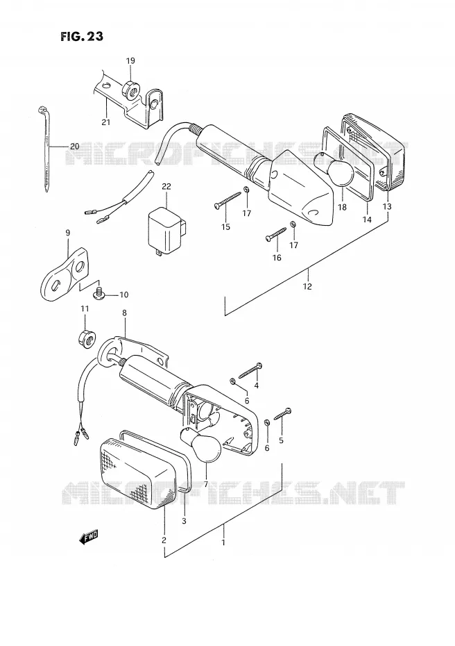 CLIGNOTANTS Suzuki MOTO 350 DR 1992  DR350SN/SHN(E2)