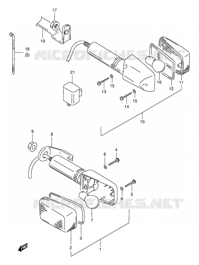 CLIGNOTANTS Suzuki MOTO 350 DR 1995  DR350SES(E2)