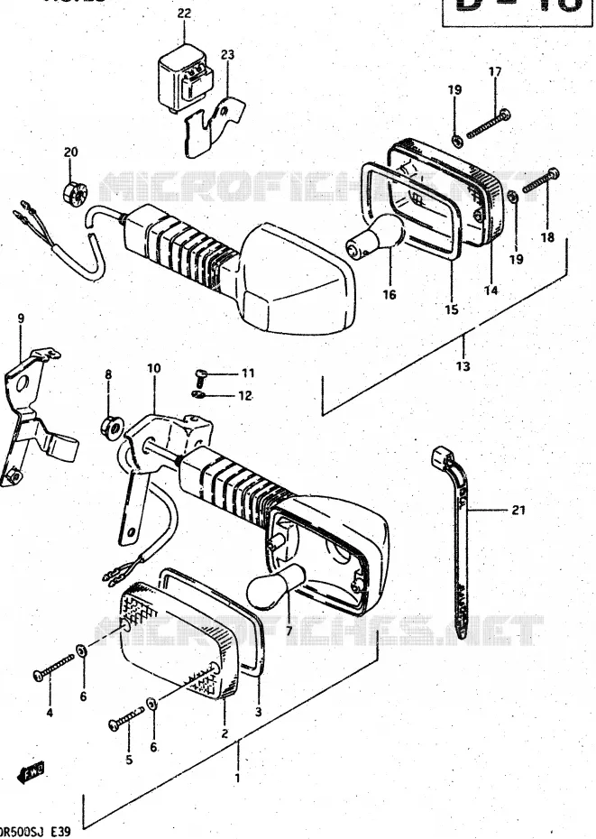 CLIGNOTANTS Suzuki MOTO 500 DR 1988  DR500SJ(G/H/J)