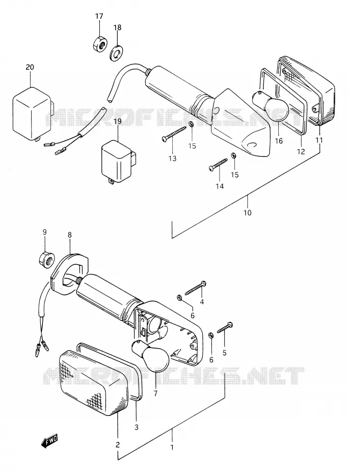 CLIGNOTANTS Suzuki MOTO 650 DR 1990  DR650RSL(E2)