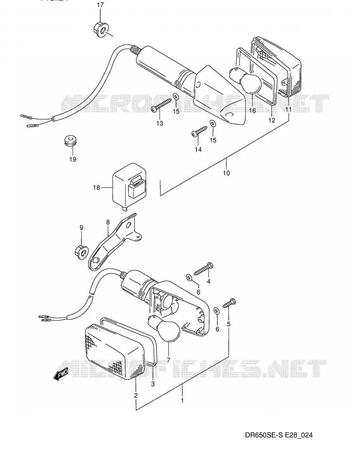 CLIGNOTANTS Suzuki MOTO 650 DR 1993  DR650SP(E28)