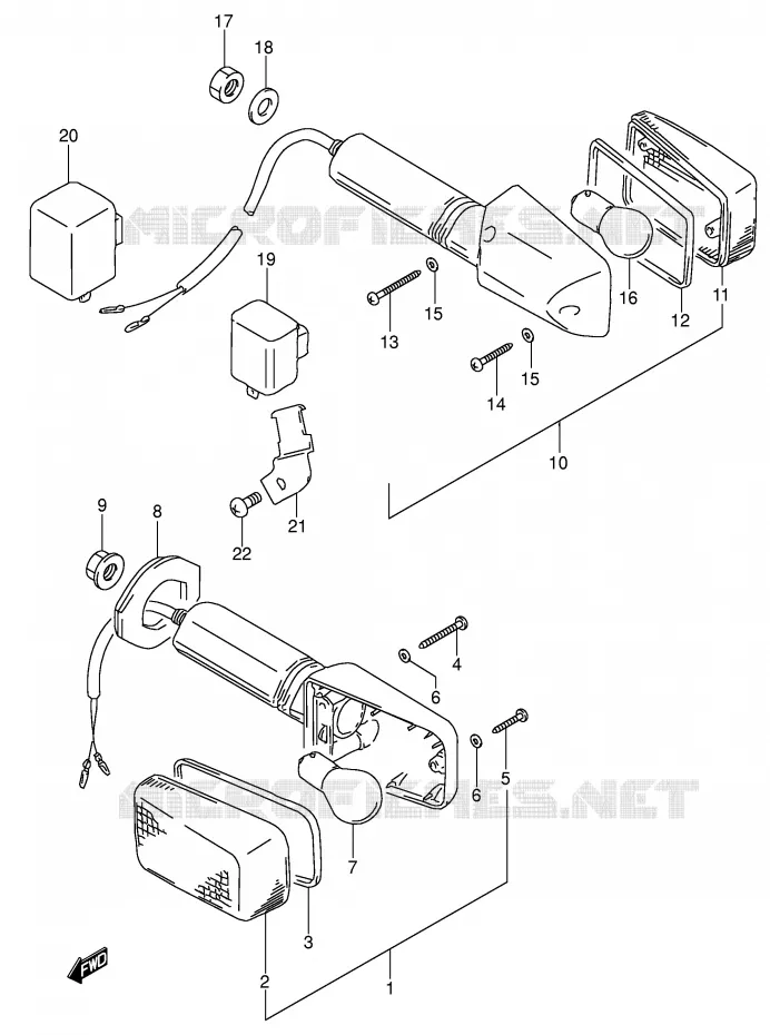 CLIGNOTANTS Suzuki MOTO 650 DR 1994  DR650RSEUR(E4)