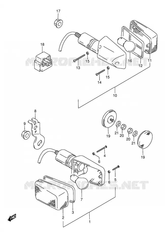 CLIGNOTANTS Suzuki MOTO 650 DR 1997  DR650SEV(E4)